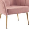 Poltrona Decorativa Pes Aço Dourado 7049 Veludo Rosa Dmobiliario - 3