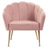 Poltrona Decorativa Pes Aço Dourado 7049 Veludo Rosa Dmobiliario - 1