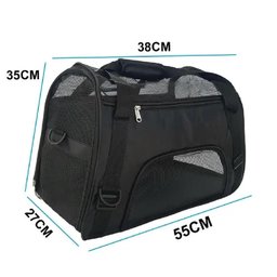 Mala Bolsa Transporte Avião Carro Nylon Cachorro Gato Preta - 5