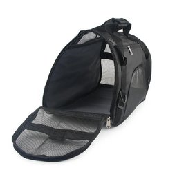 Mala Bolsa Transporte Avião Carro Nylon Cachorro Gato Preta - 3