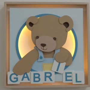 Quadro Caixa Charme Ursinho com Dadinhos - QDUR-03 BH BABY KIDS