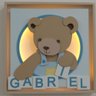 Quadro Caixa Charme Ursinho com Dadinhos - QDUR-03 BH BABY KIDS - 1