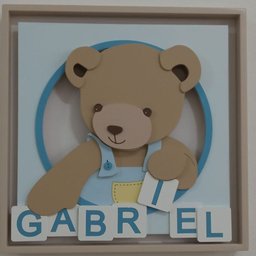 Quadro Caixa Charme Ursinho com Dadinhos - QDUR-03 BH BABY KIDS - 2