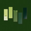 Ver imagem 1 de Paleta de Cores Verdes - Quadros ou Placas Modulares com 5 Peças