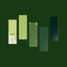 Paleta de Cores Verdes - Quadros ou Placas Modulares com 5 Peças - 1