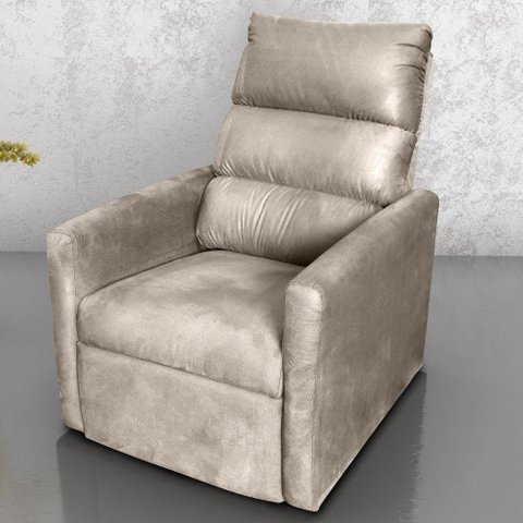 Poltrona Reclinável do Papai Taty Suede Bege