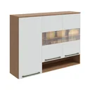 Ver imagem 2 de Armário Aéreo de Cozinha 120cm com 3 Portas Vidro Reflecta e Nicho 100% Mdf Itália