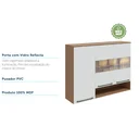 Ver imagem 4 de Armário Aéreo de Cozinha 120cm com 3 Portas Vidro Reflecta e Nicho 100% Mdf Itália