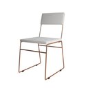Ver imagem 2 de Kit 6 Cadeiras Málaga Corino Branco Base Cobre para Mesa Sala Cozinha - Cobre/branco