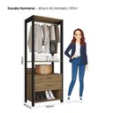 Ver imagem 3 de Módulo para Closet 2 Gavetas 183cm x 72,8cm Byte Marrom/Mel/Preto