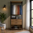 Ver imagem 1 de Módulo para Closet 2 Gavetas 183cm x 72,8cm Byte Marrom/Mel/Preto
