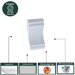 Emenda de Rodateto em Pvc 25 Un Azn - Branco Gelo - 4