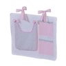Porta Treco e Fralda Organizador Quarto de Bebê Menino Menina 1 Peça com Laço:chevron Rosa - 2
