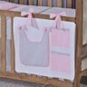 Porta Treco e Fralda Organizador Quarto de Bebê Menino Menina 1 Peça com Laço:chevron Rosa - 1