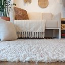 Ver imagem 2 de Tapete Peludo Algodão Sala Quarto Versatto Rosé Cru 150 X 200