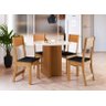 Conjunto Mesa de Jantar Redonda Flora com 4 Cadeiras Freijó/off White/preto Spazio Móveis - 1