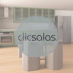 Conj. Compacto Sala de Jantar Pin - Mesa Rtg C/ 4 Cadeiras Estofadas - 6