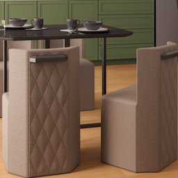 Conj. Compacto Sala de Jantar Pin - Mesa Rtg C/ 4 Cadeiras Estofadas - 4