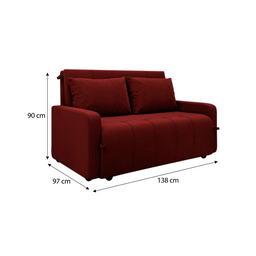 Sofá Cama para Sala de Estar Amora New Veludo Matrix - Vinho - 7