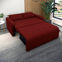 Sofá Cama para Sala de Estar Amora New Veludo Matrix - Vinho - 2