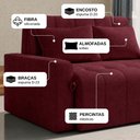 Ver mais imagens de Sofá Cama para Sala de Estar Amora New Veludo Matrix - Vinho