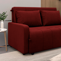 Sofá Cama para Sala de Estar Amora New Veludo Matrix - Vinho - 3
