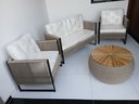 Ver imagem 2 de Conjunto 1 Sofá 2 Poltrona 1 Centro em Madeira Corda Náutica Rami Estrutura Alumínio Área Externa