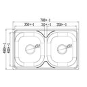 Ver imagem 2 de Cuba Inox Dupla 78x48x19 30504 Ghelplus