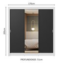 Ver imagem 4 de Guarda-roupa Casal 3 Portas de Correr com Espelho Branco/preto Nobre Madesa