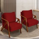 Ver imagem 2 de Kit 2 Poltrona Decorativa para Sala Recepção Consultório Reforçada em Madeira Maciça Shine Suede