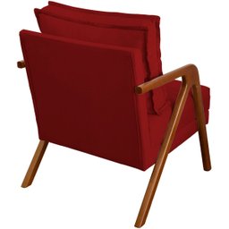 Kit 2 Poltrona Decorativa para Sala Recepção Consultório Reforçada em Madeira Maciça Shine Suede - 5
