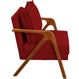 Kit 2 Poltrona Decorativa para Sala Recepção Consultório Reforçada em Madeira Maciça Shine Suede - 4