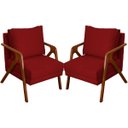 Ver imagem 1 de Kit 2 Poltrona Decorativa para Sala Recepção Consultório Reforçada em Madeira Maciça Shine Suede