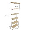 Ver imagem 2 de Estante Torre Industrial de Ferro Slim 6 Prateleiras Natural e Branco