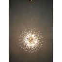 Ver imagem 2 de Lustre Pendente Dente de Leão Cristais Dourado Redondo 6g9 45cm