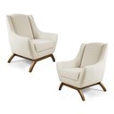 Ver imagem 1 de Kit 02 Poltronas Juliet Base de Madeira B-309 Bege