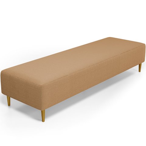 Puff Decorativo Sala de Estar Bali W01 Pés Palito 170x60cm Bouclê Mostarda - Lyam Decor
