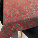 Ver imagem 2 de Toalha de Mesa Redonda em Jacquard Luxo Natalino Arabesco Vermelho - 2,80M