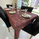 Ver imagem 6 de Toalha de Mesa Redonda em Jacquard Luxo Natalino Arabesco Vermelho - 2,80M