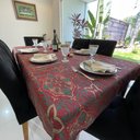 Ver imagem 7 de Toalha de Mesa Redonda em Jacquard Luxo Natalino Arabesco Vermelho - 2,80M