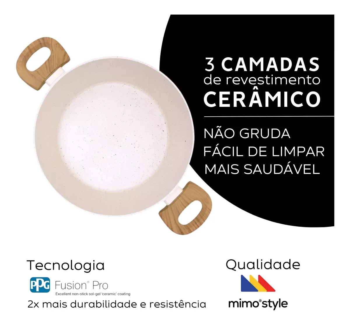 Jogo de Panela Mármol Cerâmica 6 Peças Indução Mimo Style - 3
