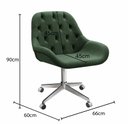 Ver imagem 4 de Cadeira Escritório Giratória Lua Capitonê Poltrona com Rodinhas Home Office - Veludo Verde