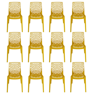 Cadeira Gruvyer Amarela - Kit com 12