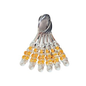 Conjunto de 6 Colheres de Café Inox Bordado Laranja Laris