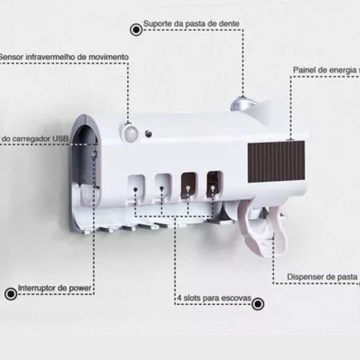 Porta Escova Uv para Higiene Bucal - 10