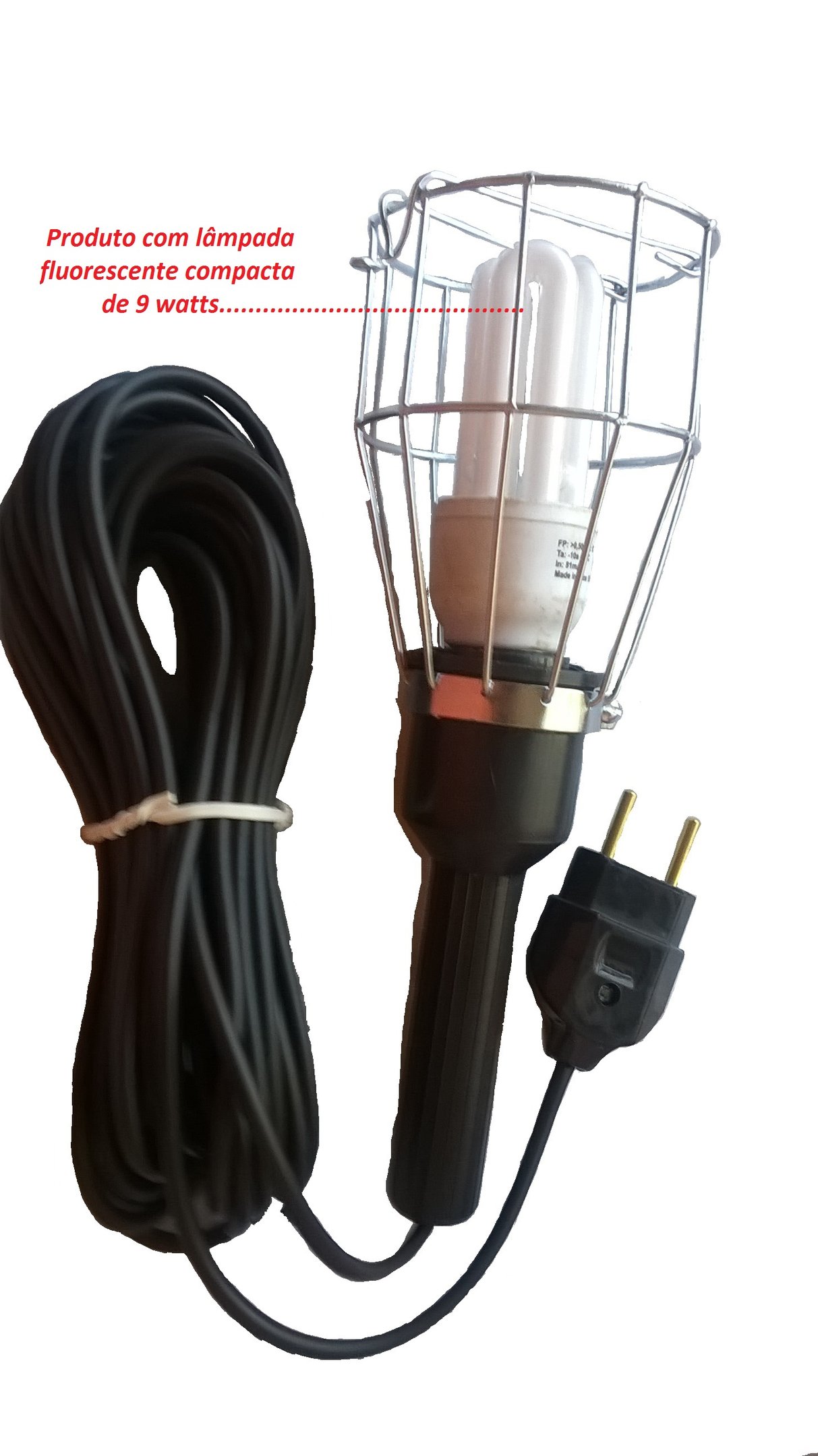 Pendente de Luz p\ Oficinas Fio PP 5 mts gaiola de arame 110\220Volts - 3