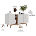 Ver imagem 6 de Balcão Aparador Buffet Rebeca C05 Off White/Freijó - Mpozenato