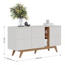 Ver imagem 4 de Balcão Aparador Buffet Rebeca C05 Off White/Freijó - Mpozenato