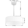 Lustre Pendente Cilíndrico Vivare Md-4132 Cúpula em Tecido 40x15cm - Bivolt - Branco - Bivolt - 2