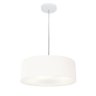 Lustre Pendente Cilíndrico Vivare Md-4132 Cúpula em Tecido 40x15cm - Bivolt - Branco - Bivolt - 1